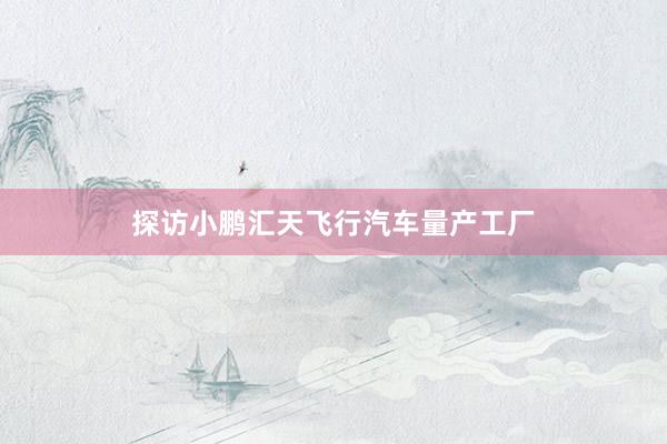 探访小鹏汇天飞行汽车量产工厂