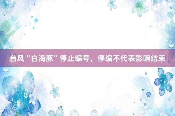 台风“白海豚”停止编号，停编不代表影响结束