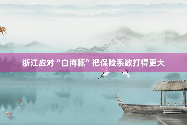浙江应对“白海豚”把保险系数打得更大
