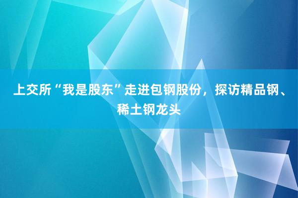 上交所“我是股东”走进包钢股份，探访精品钢、稀土钢龙头