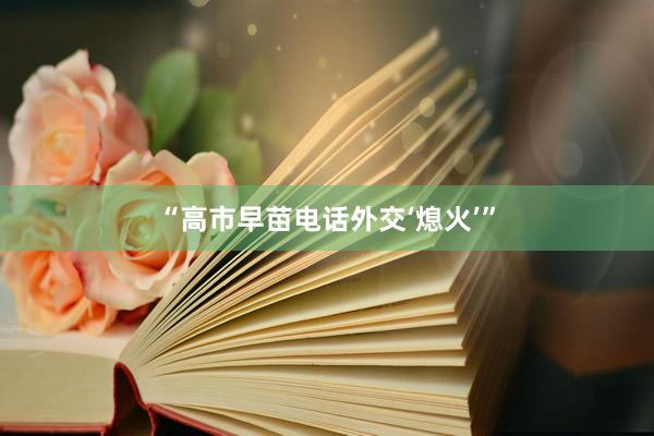 “高市早苗电话外交‘熄火’”