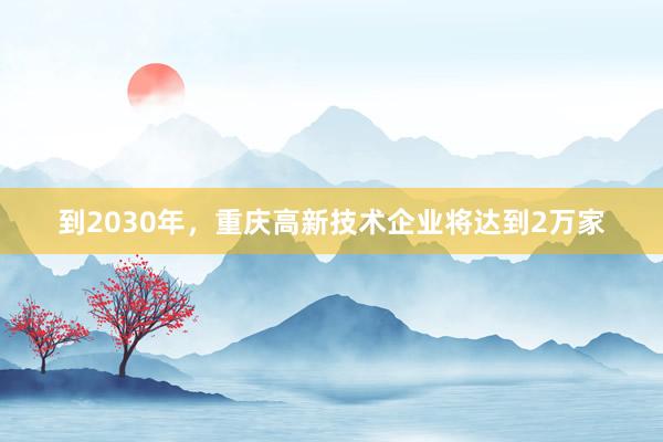 到2030年，重庆高新技术企业将达到2万家