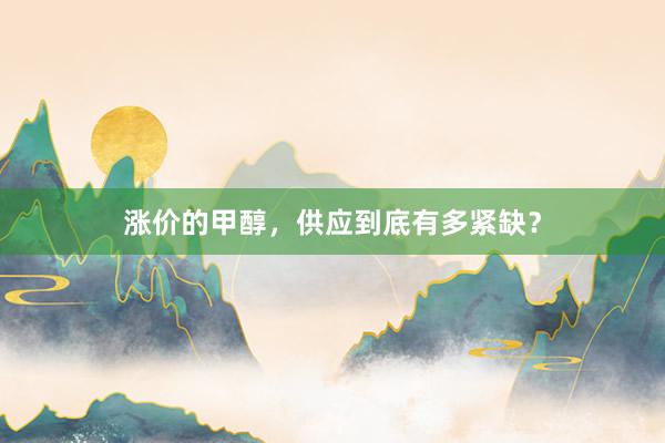 涨价的甲醇，供应到底有多紧缺？