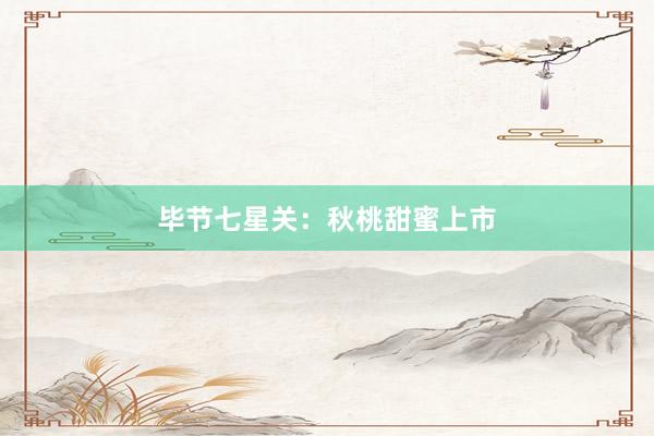 毕节七星关：秋桃甜蜜上市