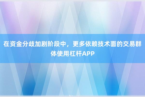 在资金分歧加剧阶段中，更多依赖技术面的交易群体使用杠杆APP