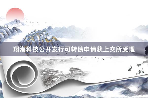 翔港科技公开发行可转债申请获上交所受理
