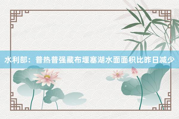 水利部：普热普强藏布堰塞湖水面面积比昨日减少