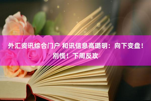 外汇资讯综合门户 和讯信息高璐明：向下变盘！别慌！下周反攻