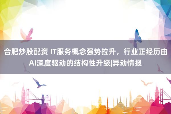 合肥炒股配资 IT服务概念强势拉升，行业正经历由AI深度驱动的结构性升级|异动情报