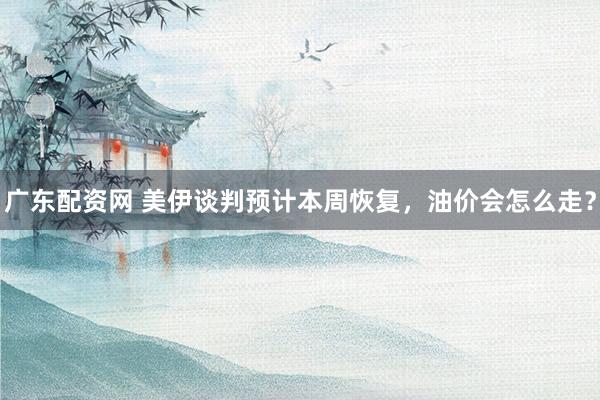 广东配资网 美伊谈判预计本周恢复,油价会怎么走?