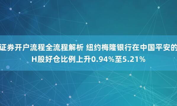 证券开户流程全流程解析 纽约梅隆银行在中国平安的H股好仓比例上升0.94%至5.21%