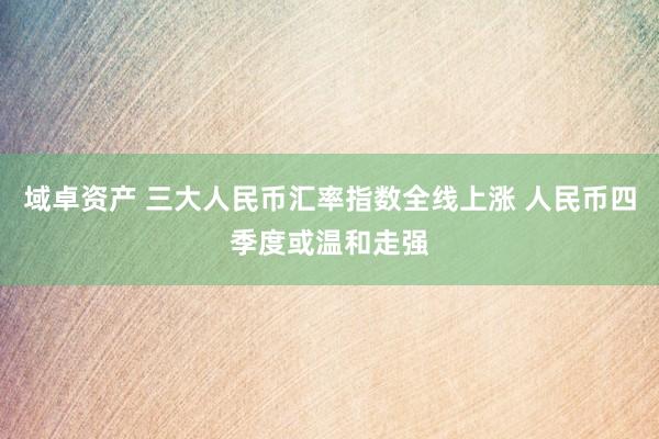 域卓资产 三大人民币汇率指数全线上涨 人民币四季度或温和走强