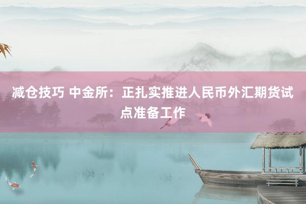 减仓技巧 中金所：正扎实推进人民币外汇期货试点准备工作
