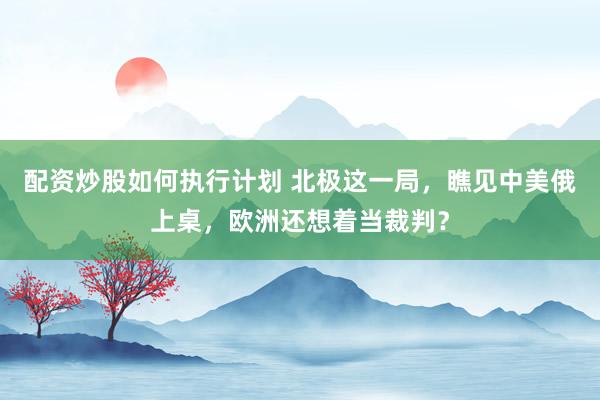 配资炒股如何执行计划 北极这一局,瞧见中美俄上桌,欧洲还想着当裁判?