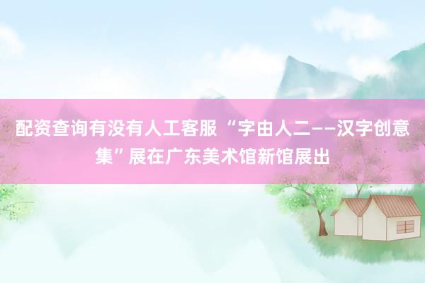 配资查询有没有人工客服 “字由人二——汉字创意集”展在广东美术馆新馆展出